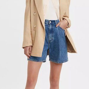 Levi's Pleated Ribcage Shorts Now and Then in Blue Size 29
